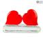 Hearts Love Couple - Presse-papiers - Verre de Murano Original OMG