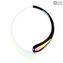 Denise Necklace - Iridescent Black & White - Original Murano Glass OMG