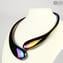 Collar Denise - Negro Iridiscente y Negro - Cristal de Murano Original OMG