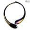 丹妮絲項鍊-呈虹彩黑色和黑色-原裝Murano Glass OMG