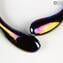 丹妮絲項鍊-呈虹彩黑色和黑色-原裝Murano Glass OMG