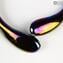 Denise Halskette - Iridescent Black & Black - Original Murano Glass OMG