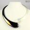 Denise Necklace - Iridescent Black & Clear White - Original Murano Glass OMG