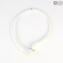 Denise Necklace - Iridescent White & White - Original Murano Glass OMG