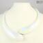 Denise Necklace - Iridescent White & White - Original Murano Glass OMG