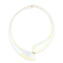 Collar Denise - Blanco iridiscente y blanco - Cristal de Murano original OMG
