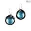 Boucles d'oreilles - verre submergé circulaire bleu - Original Murano Glass OMG