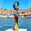 Lovers Sculpture - OneLove - Blue orange red yellow decoration Big size