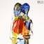 Sculpture Lovers - OneLove - Décoration bleu orange rouge jaune Grande taille