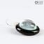 Earrings - circular submerged glass white - Original Murano Glass OMG