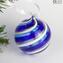 Bola de Natal - Spiral Fantasy Blue - Murano Glass Xmas