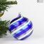 Boule de Noël - Spiral Fantasy Blue - Noël en verre de Murano