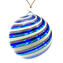 Bola de Natal - Spiral Fantasy Blue - Murano Glass Xmas