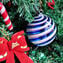 Bola de Natal - Spiral Fantasy Blue - Murano Glass Xmas