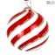 Boule de Noël - Spiral Fantasy Red - Noël en verre de Murano