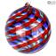 كرة الكريسماس - الخيال اللولبي - زجاج مورانو الكلاسيكي لعيد الميلاد