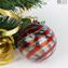 Weihnachtsball - Spiral Fantasy - Cyan und Rot - Murano Glass Xmas