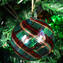 كرة الكريسماس - الخيال الحلزوني - السماوي والأحمر - زجاج مورانو الكريسماس