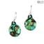 Pendientes sumergidos - Verde - Cristal de Murano original OMG