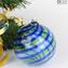 Christmas Ball - Spiral Fantasy - Blue and Green - Murano Glass Xmas