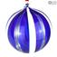 Bola de Natal - Canes Fantasy BLUE -Murano Glass Xmas