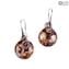 Boucles d'oreilles immergées - Rose - Verre de Murano Original OMG