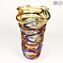 مزهرية هارلكوين - فازة منحنية - زجاج مورانو الأصلي