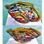 Harlequin Sombrero - Vase court courbé - Verre de Murano original