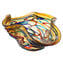 Harlequin Sombrero - Vase court courbé - Verre de Murano original