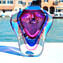 花瓶眼鏡蛇紫色Sommerso-穆拉諾玻璃