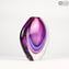 Vaso Drop Curvy Viola Sommerso - Vetro di Murano