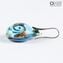 Boucles d'oreilles immergées - Cyan - Verre de Murano Original OMG