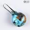 Boucles d'oreilles immergées - Cyan - Verre de Murano Original OMG