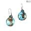 Boucles d'oreilles immergées - Cyan - Verre de Murano Original OMG