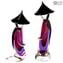 Verre de Murano Sommerso Violet Couple Chinois