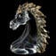 Exklusive Pferdekopfskulptur mit Gold - Original Murano Glas