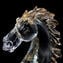 Escultura de cabeza de caballo exclusiva con oro - Cristal de Murano original