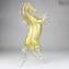 Escultura de vidro de Murano em pé de cavalo com ouro puro 24kt
