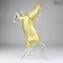 Escultura de vidro de Murano em pé de cavalo com ouro puro 24kt