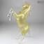 Horse standing Murano Glass sculpture with Pure Gold 24kt