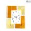 Table Alarm Amber Clock with Millefiori  Original Murano Glass watch