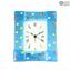 Table Alarm Clock blue with Millefiori  Original Murano Glass watch