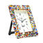 Millefiori 믹스와 테이블 알람 시계 화이트-오리지널 무라노 글래스 시계