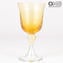 Set of 6 Wine Flute Drinking glasses Mix colors with pure gold