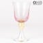Set of 6 Wine Flute Drinking glasses Mix colors with pure gold