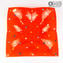 Square Plate Fly - Bolsos vazios - Millefiori Red - Murano Glass