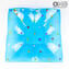 Square Plate Fly - Empty pockets - Millefiori Light Blue - Murano Glass 