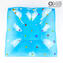 Square Plate Fly - Bolsos vazios - Millefiori Light Blue - Murano Glass