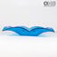方形板蠅-空口袋-Millefiori淺藍色-Murano玻璃