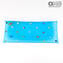 矩形板蠅-空口袋-Millefiori淺藍色-Murano玻璃